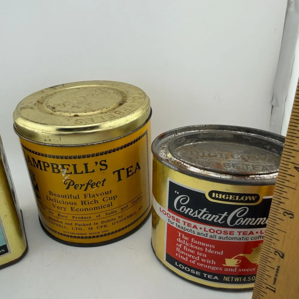 Bigelow Campbell's Vintage Tea Tin Set Rustic Decor